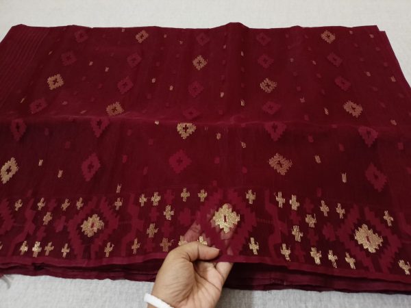 Maroon Jamdani
